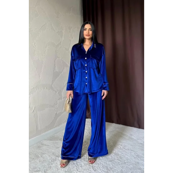 Saks Kadife Biyeli Takım