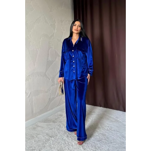 Saks Kadife Biyeli Takım