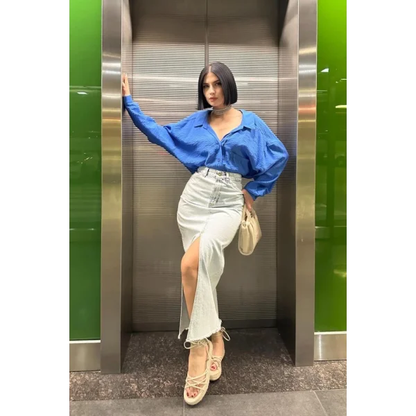 Saks Tek Cepli Bedensiz Cruz Gömlek