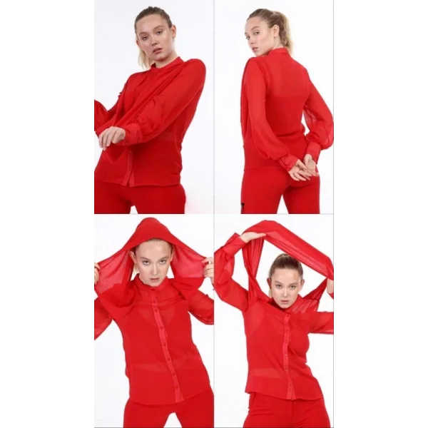 Şal Haki̇m Yaka Gömlek