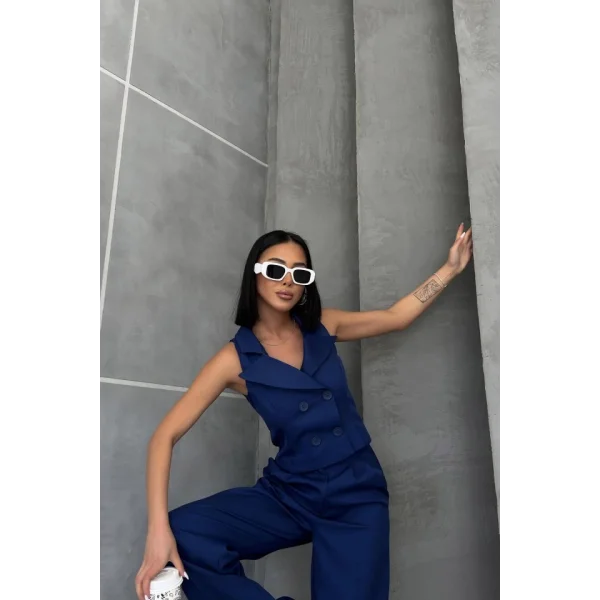 Şal Yaka Düğmeli̇ Yelek