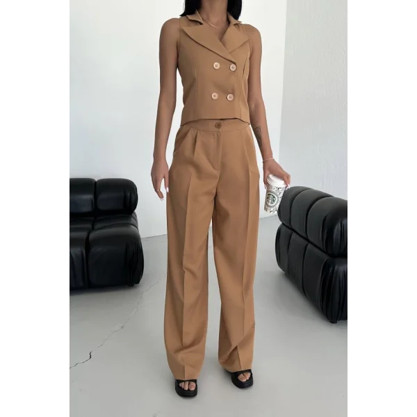 Şal Yaka Düğmeli̇ Yelek