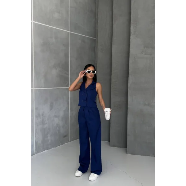 Şal Yaka Düğmeli̇ Yelek