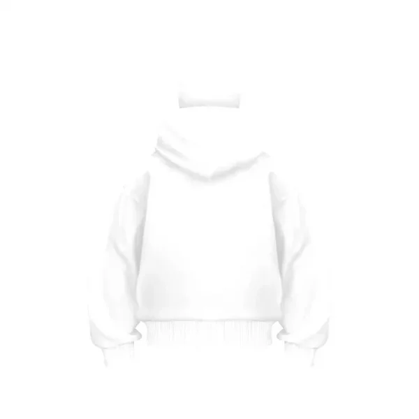 Samuray Ninja Çift Kapşonlu ZIP Fermuarlı Kanguru Çepli Tam Fermuarlı Hoodie Swetshirt - Beyaz
