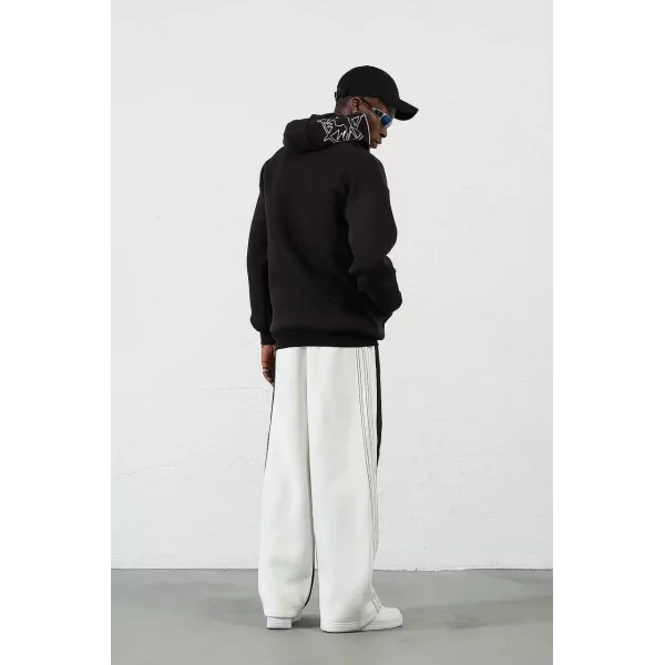 Samuray ZIP Fermuarlı Kapüşonlu Hırka - Siyah