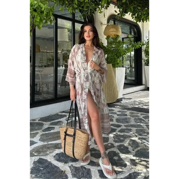 Sandra Desenli Şifon Kimono 5156-08