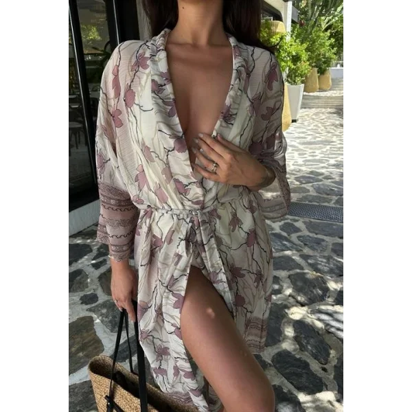 Sandra Desenli Şifon Kimono 5156-08