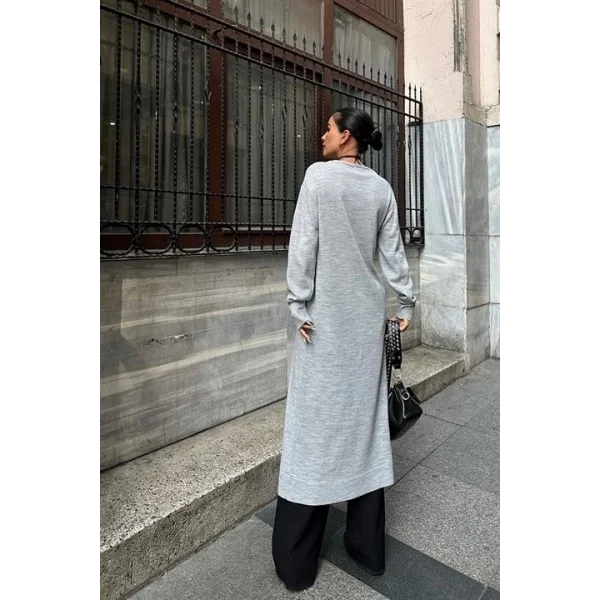 Sandy Düğmeli Uzun Hırka 5100-23