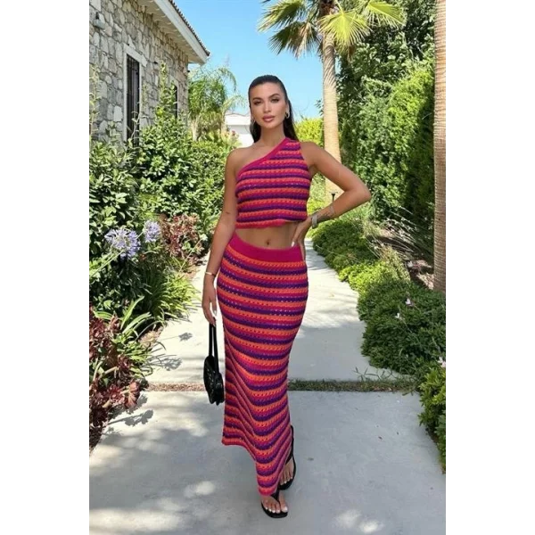 Sandy Renk Geçişli Crop Takım 9857