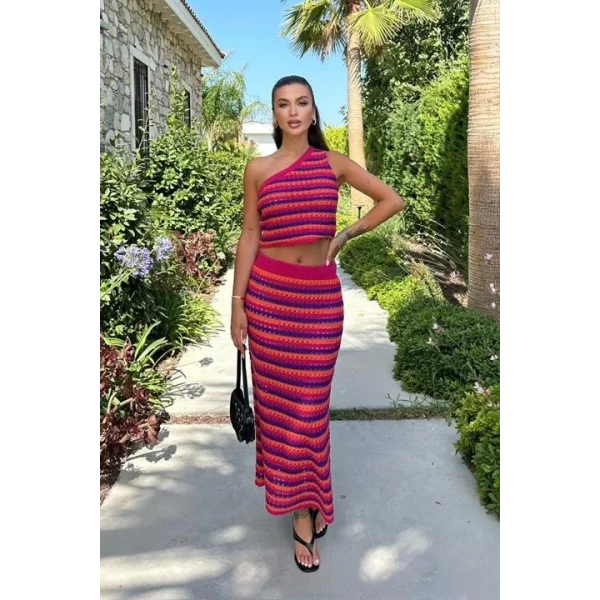 Sandy Renk Geçişli Crop Takım 9857