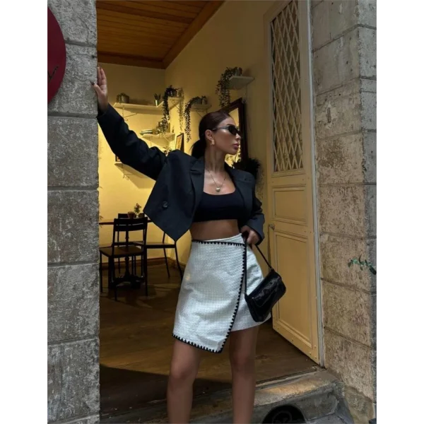 ŞANE  KAPAKI ÇOBAN DİKİŞ DETAYI KIA ETEK  Beyaz