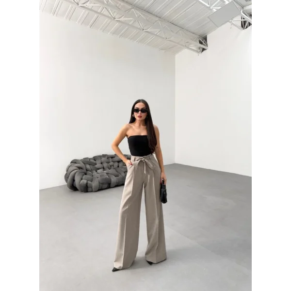 Sante Çi̇zgi̇li̇ Bel Kuşakli Palazzo Pantolon