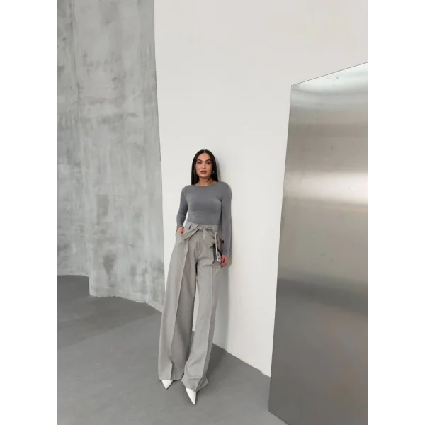 Sante Çi̇zgi̇li̇ Bel Kuşakli Palazzo Pantolon