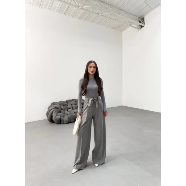 Sante Çi̇zgi̇li̇ Bel Kuşakli Palazzo Pantolon