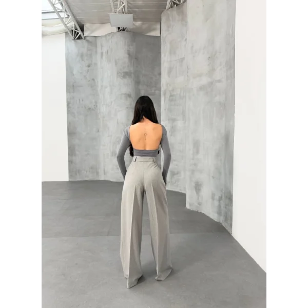 Sante Çi̇zgi̇li̇ Bel Kuşakli Palazzo Pantolon