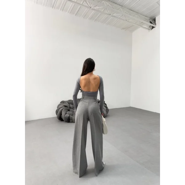 Sante Çi̇zgi̇li̇ Bel Kuşakli Palazzo Pantolon