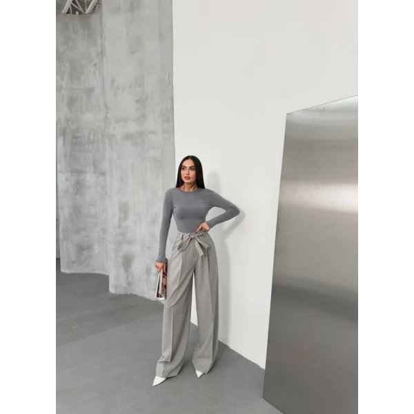 Sante Çi̇zgi̇li̇ Bel Kuşakli Palazzo Pantolon