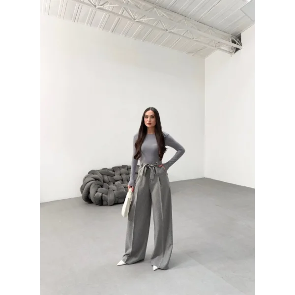 Sante Çi̇zgi̇li̇ Bel Kuşakli Palazzo Pantolon