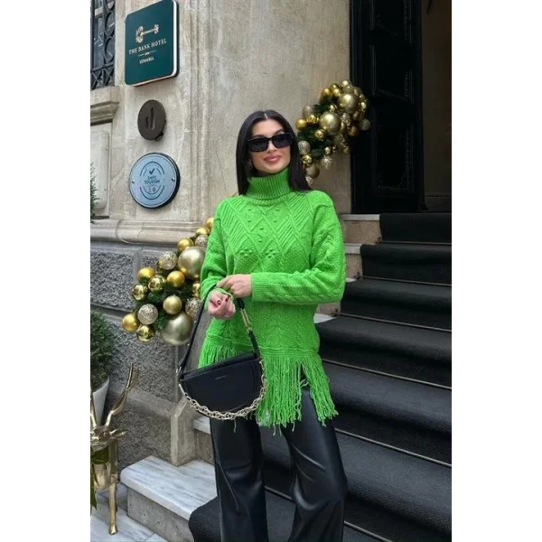 Santoria Püsküllü Örgü Kazak 1240-15