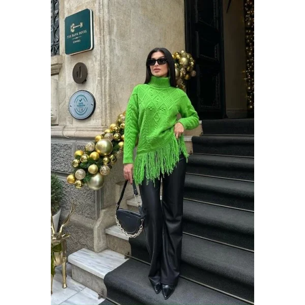 Santoria Püsküllü Örgü Kazak 1240-15