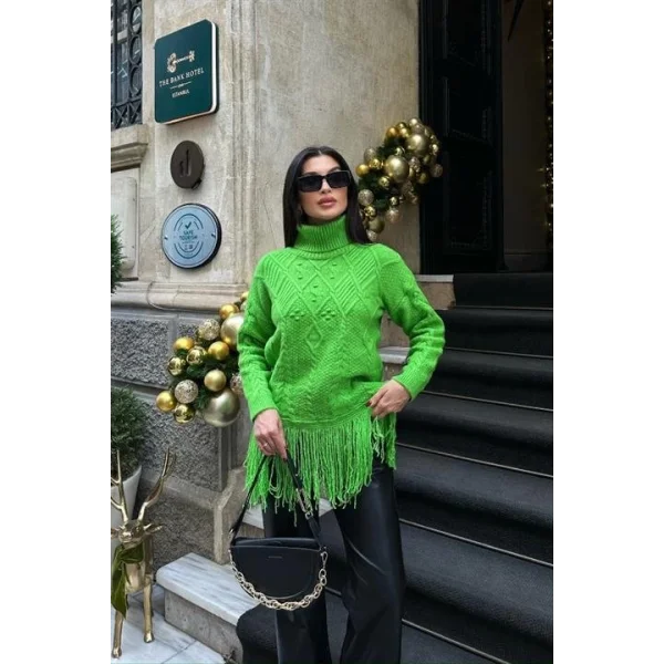 Santoria Püsküllü Örgü Kazak 1240-15