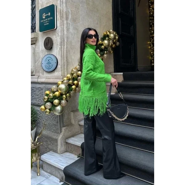 Santoria Püsküllü Örgü Kazak 1240-15