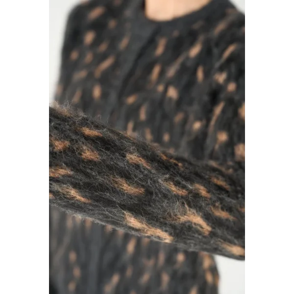 Şardonlu Triko Hırka  SiyahHardal