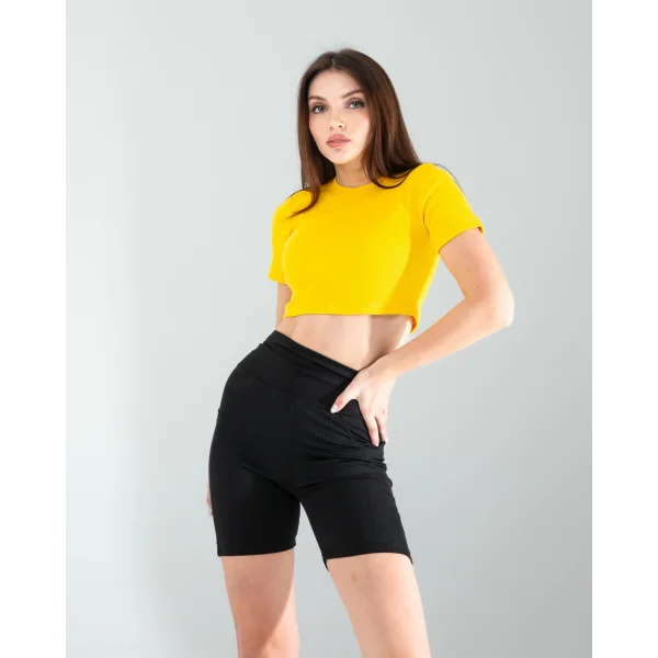 Sarı Fitilli Kaşkorse Mini Bluz