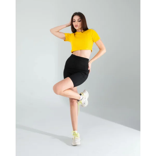 Sarı Fitilli Kaşkorse Mini Bluz