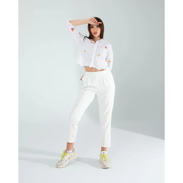 Sarı Nakışlı Fisto Gömlek