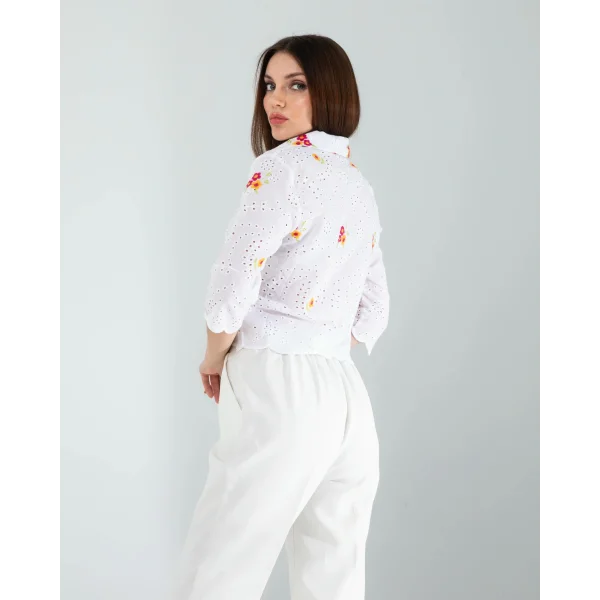 Sarı Nakışlı Fisto Gömlek