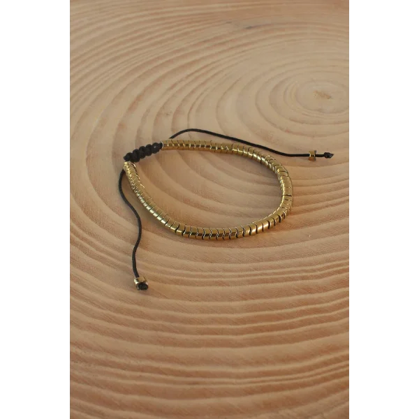 Sarı Renk Makrome Doğal Taş Erkek Bileklik