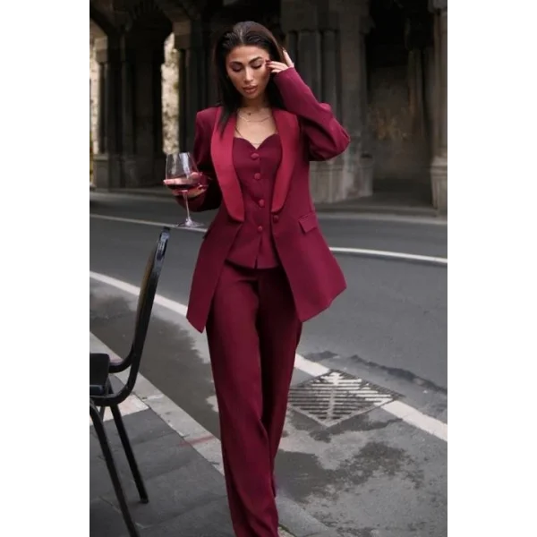 Saten Detaylı Büstiyer Pantolon Takım 10024