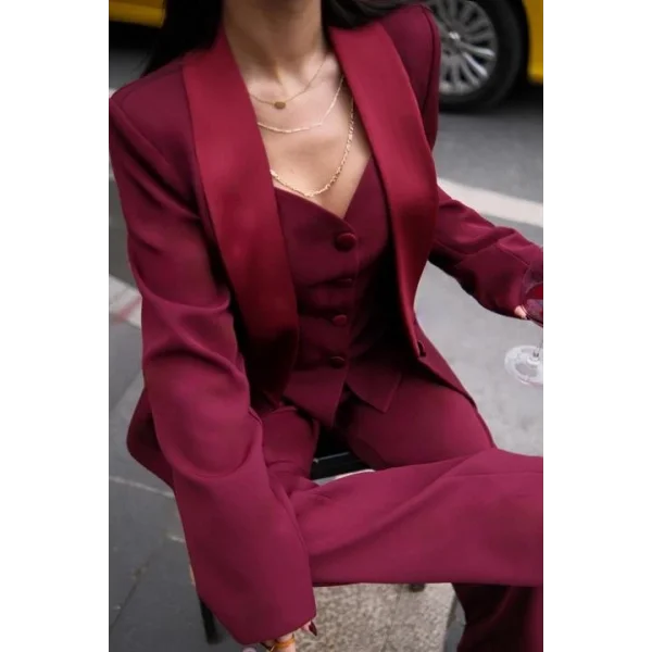 Saten Detaylı Büstiyer Pantolon Takım 10024