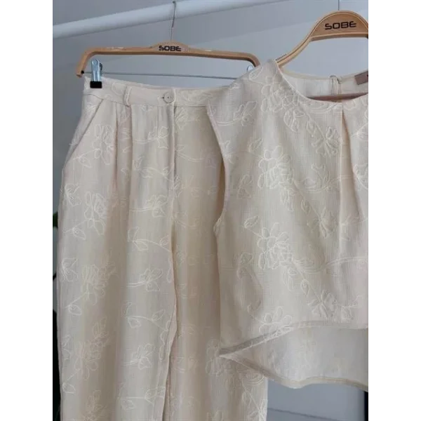 Shalina Süzüne Nakışlı Crop Takım 9796-08