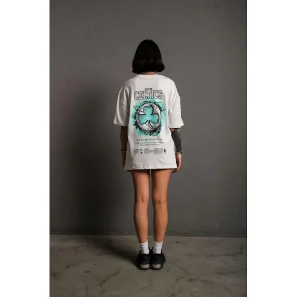 Sırt Baskılı T-shirt - Beyaz