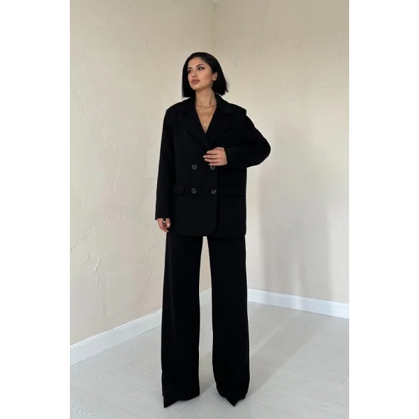 Siyah 3-İplik Comfort Ceket Ve Pantolon Takım