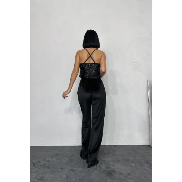 Siyah Askılı Degaje Bluz