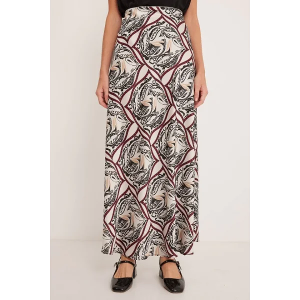 Siyah Bej Desenli Saten Etek 15877