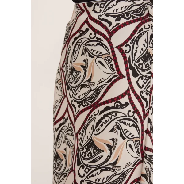 Siyah Bej Desenli Saten Etek 15877