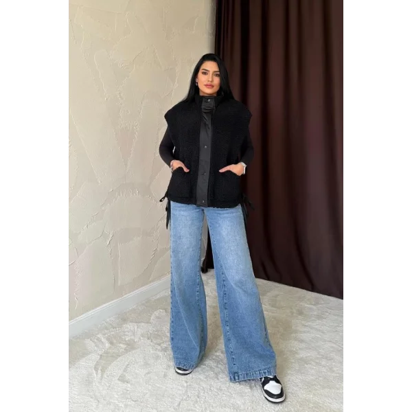 Siyah Cepli Kısa Yelek