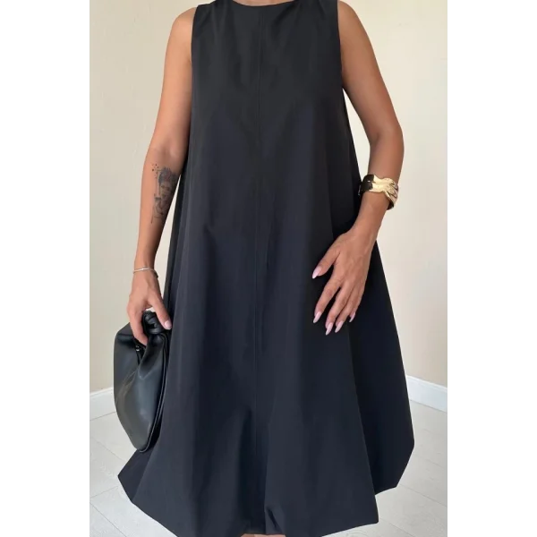 Siyah Comfort Balon Elbise