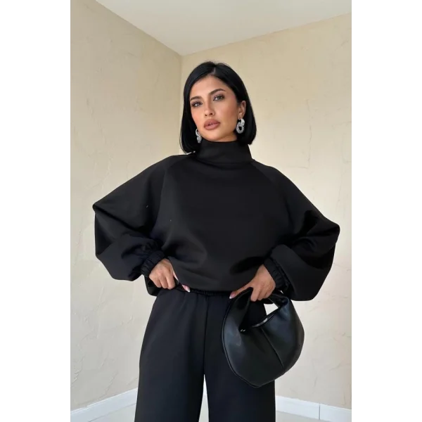 Siyah Dik Yaka Eşofman Takım