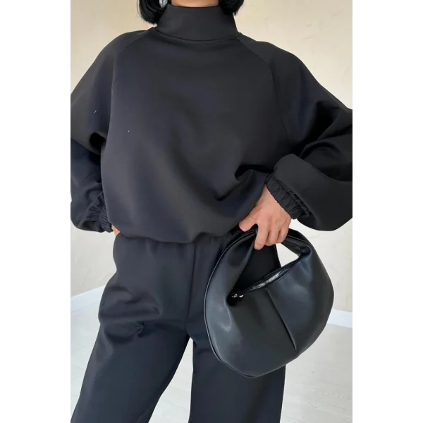 Siyah Dik Yaka Eşofman Takım