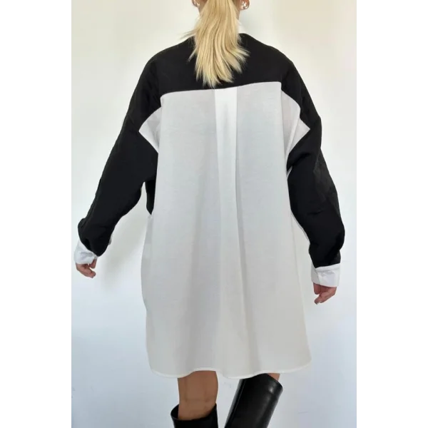 Siyah Kapitone Garnili Gömlek