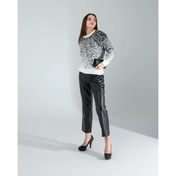 Siyah Kar Tanesi Triko Kazak