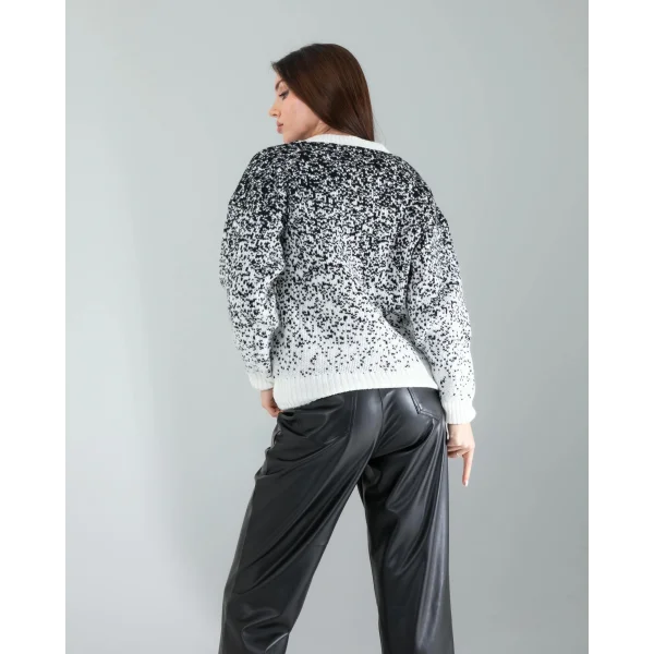 Siyah Kar Tanesi Triko Kazak