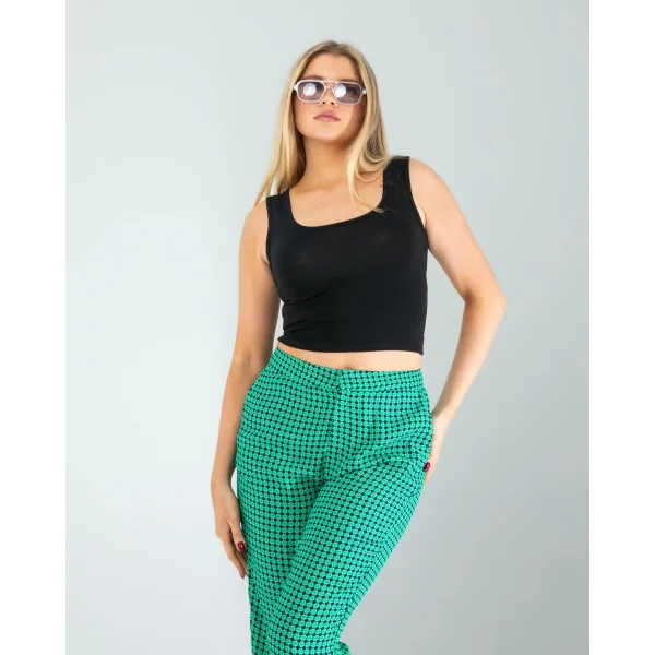 Siyah Kare Yaka Basic Bluz