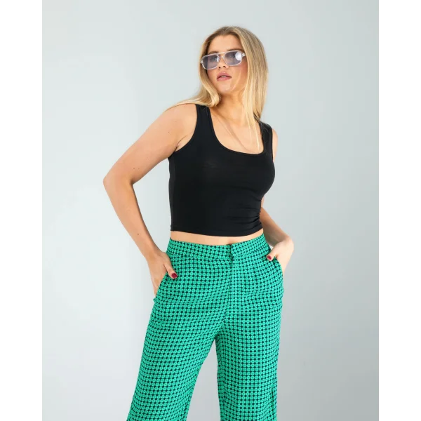 Siyah Kare Yaka Basic Bluz