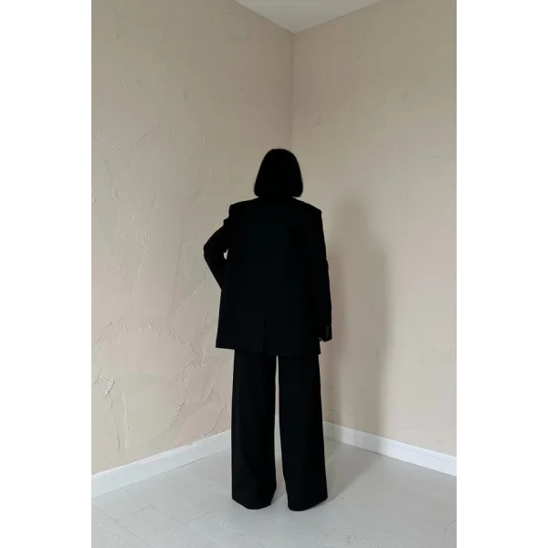 Siyah Klas Ceket Ve Yelek Ve Pantolon Takım